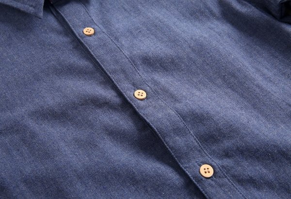 Flanellhemd Jeansblau mit Oxford Innenfutter